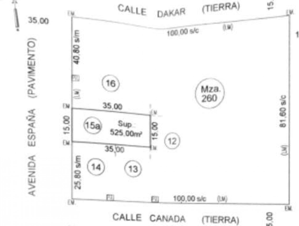 Lote en venta de 525 m2